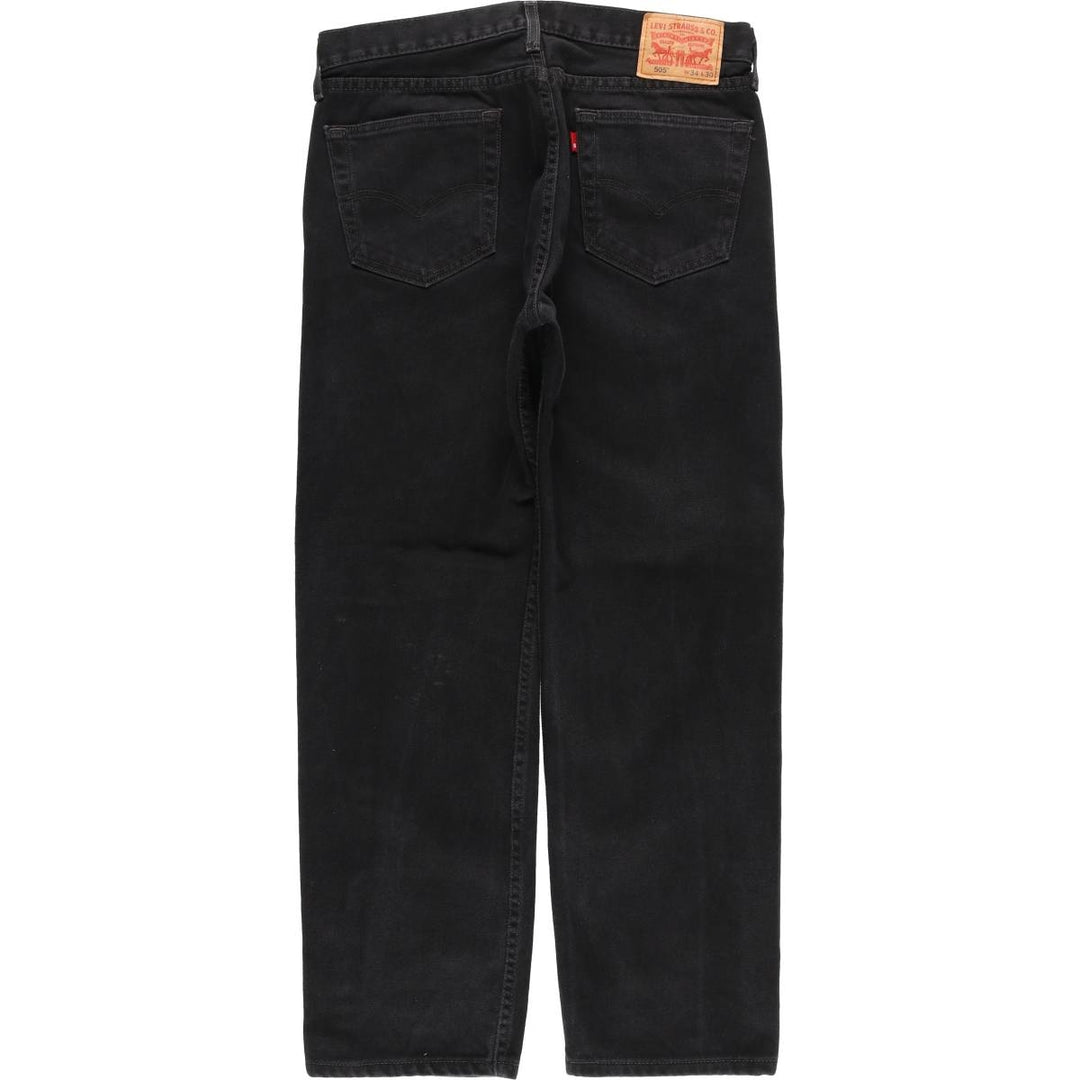 Levi's 505 Black Denim Tapered Denim Pants for Men, W34 equivalent cotton black type Vintage Second Hand