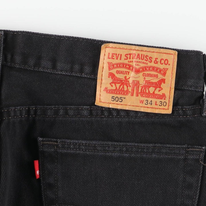 Levi's 505 Black Denim Tapered Denim Pants for Men, W34 equivalent cotton black type Vintage Second Hand