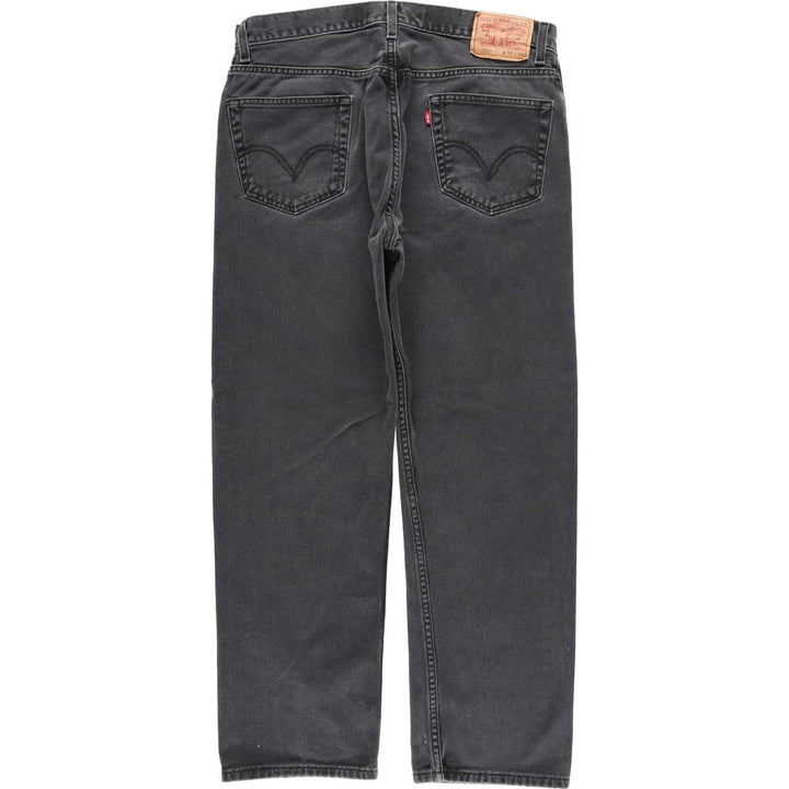 Levi's 505 REGULAR FIT black denim tapered denim pants for men, size w35 cotton black type Vintage Second Hand