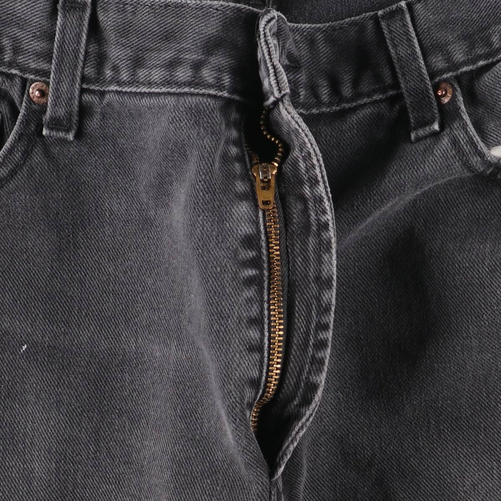 Levi's 505 REGULAR FIT black denim tapered denim pants for men, size w35 cotton black type Vintage Second Hand