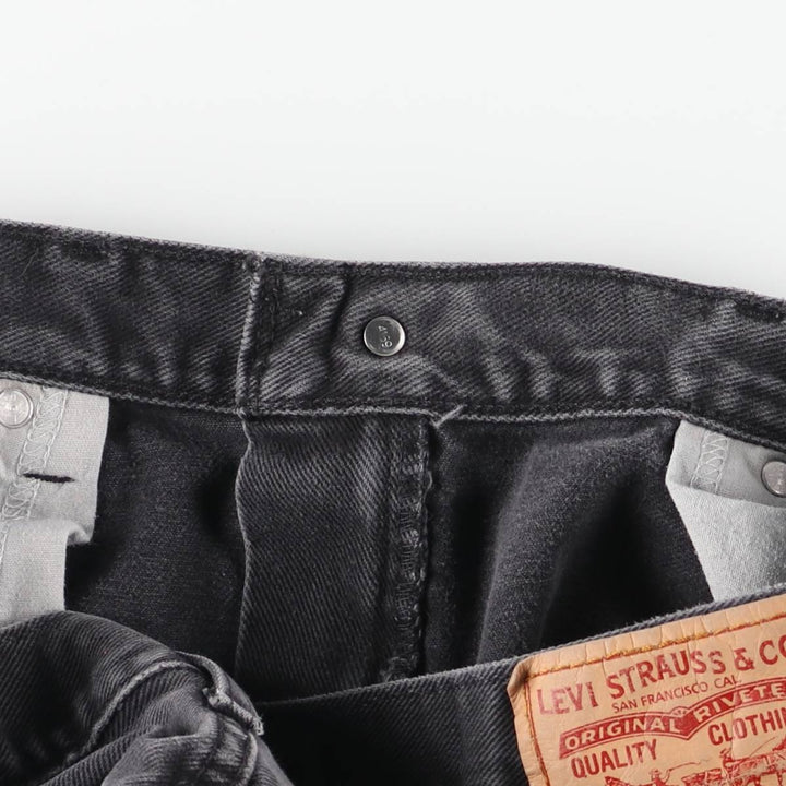 Levi's 505 REGULAR FIT black denim tapered denim pants for men, size w35 cotton black type Vintage Second Hand