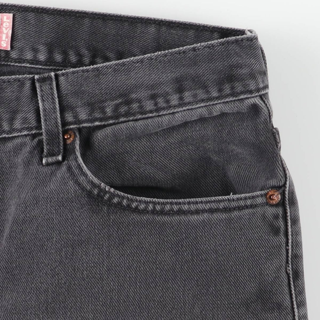 Levi's 505 REGULAR FIT black denim tapered denim pants for men, size w35 cotton black type Vintage Second Hand