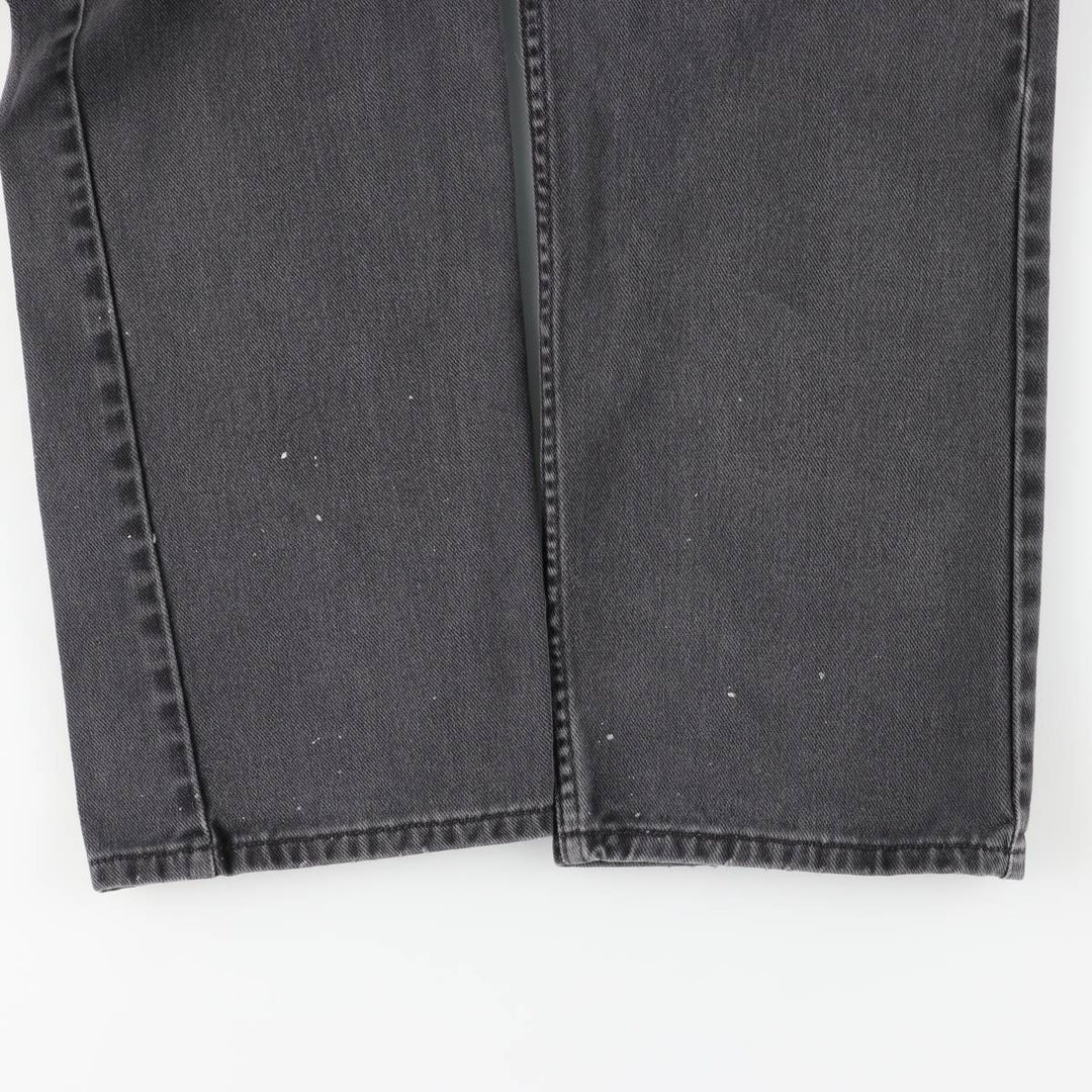 Levi's 505 REGULAR FIT black denim tapered denim pants for men, size w35 cotton black type Vintage Second Hand