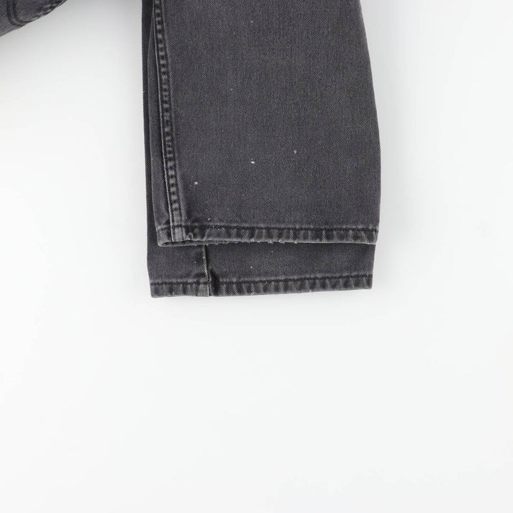 Levi's 505 REGULAR FIT black denim tapered denim pants for men, size w35 cotton black type Vintage Second Hand