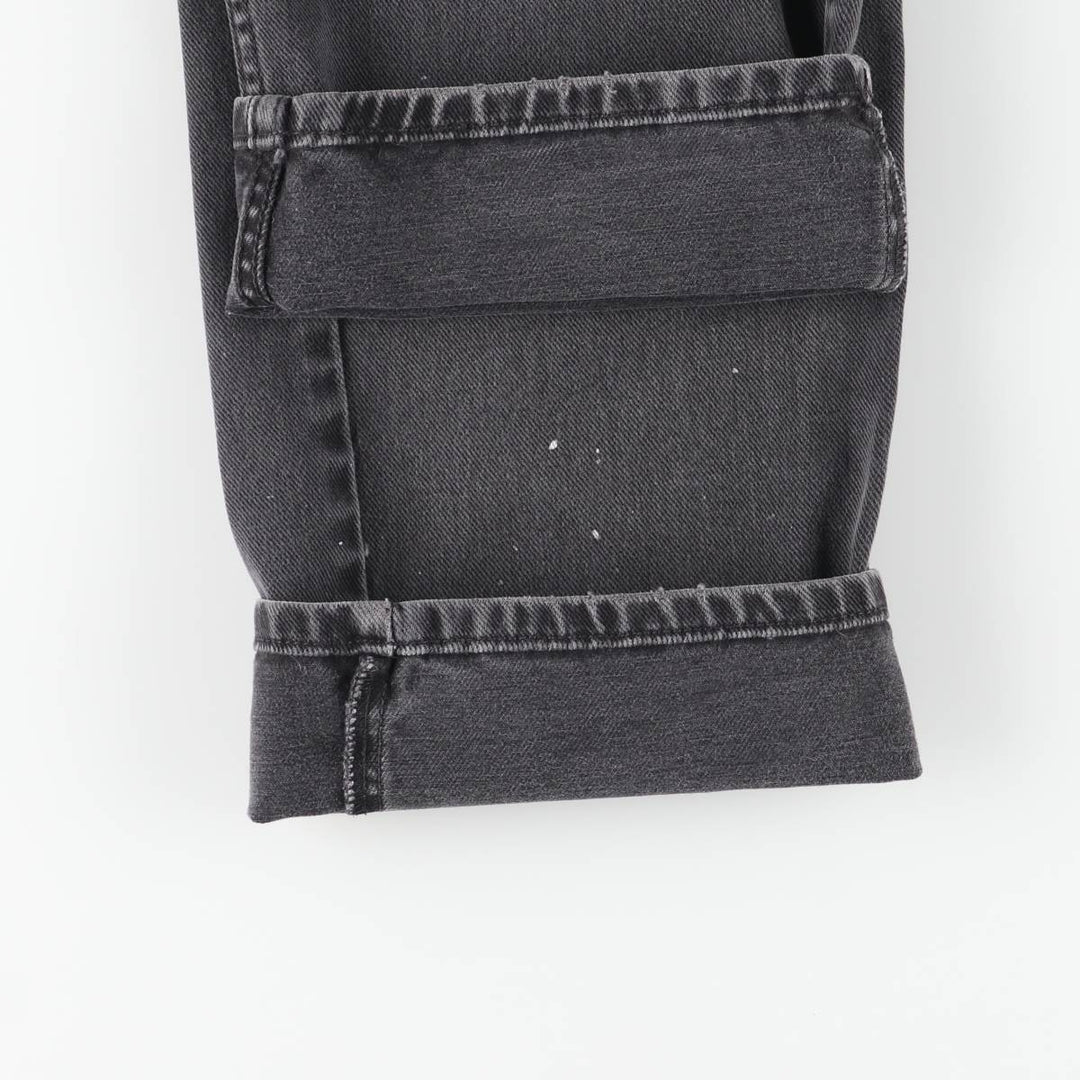 Levi's 505 REGULAR FIT black denim tapered denim pants for men, size w35 cotton black type Vintage Second Hand