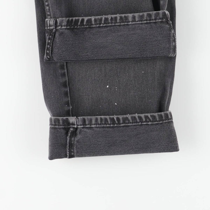 Levi's 505 REGULAR FIT black denim tapered denim pants for men, size w35 cotton black type Vintage Second Hand