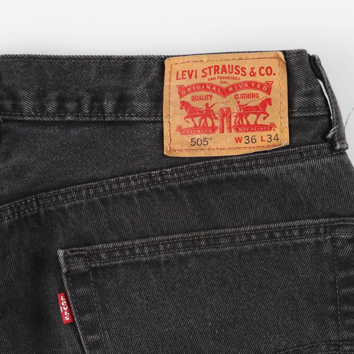 Levi's 505 Black Denim Tapered Denim Pants, Men's Size W37 cotton black type Vintage Second Hand