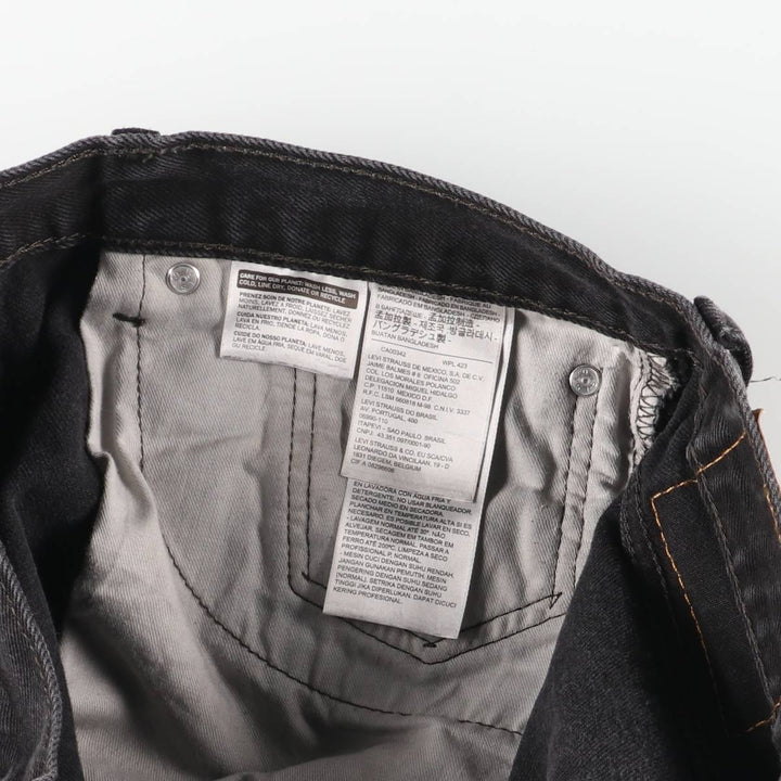 Levi's 505 Black Denim Tapered Denim Pants, Men's Size W37 cotton black type Vintage Second Hand