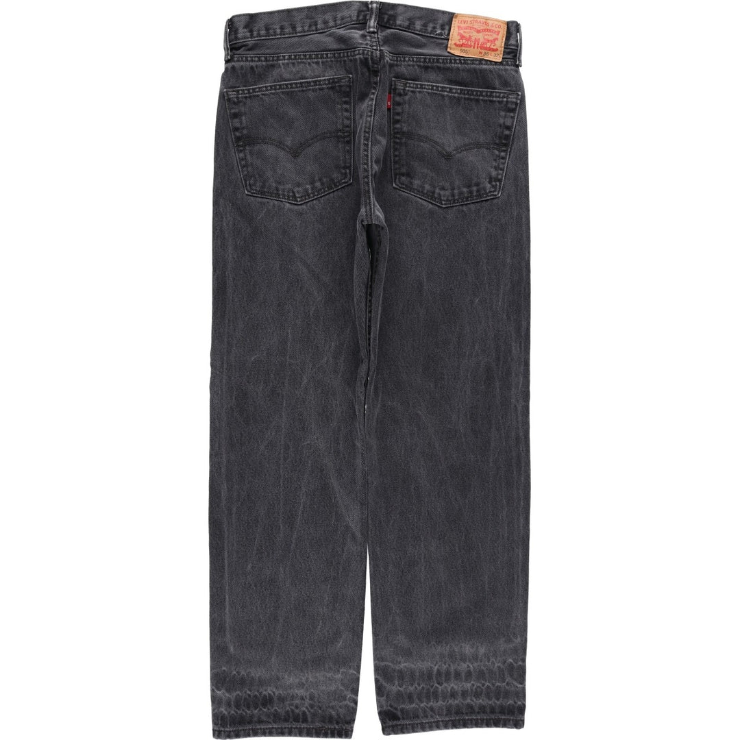 Levi's 505 Black Denim Tapered Denim Pants for Men, W35 equivalent cotton black type Vintage Second Hand