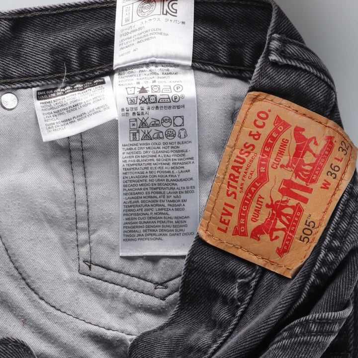 Levi's 505 Black Denim Tapered Denim Pants for Men, W35 equivalent cotton black type Vintage Second Hand