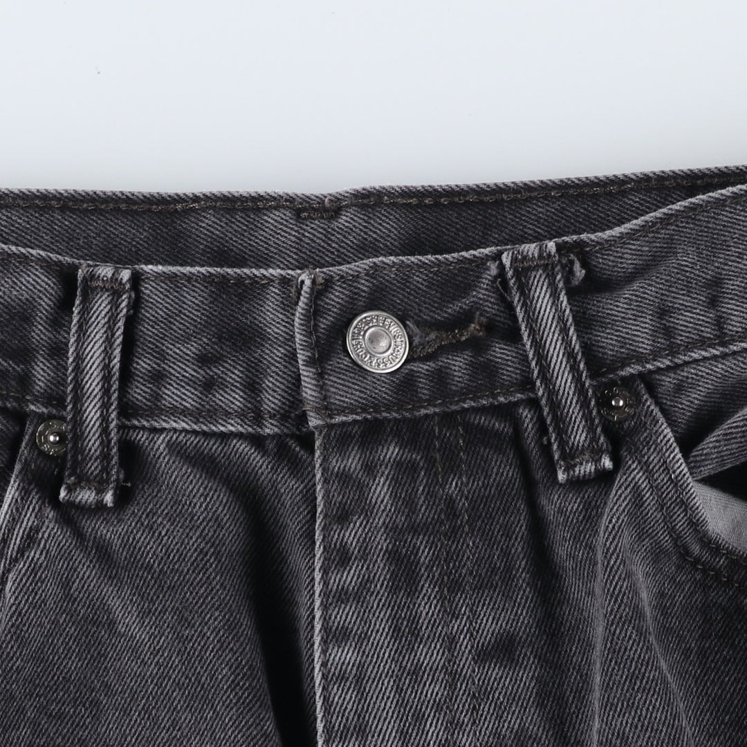 Levi's 505 Black Denim Tapered Denim Pants for Men, W35 equivalent cotton black type Vintage Second Hand