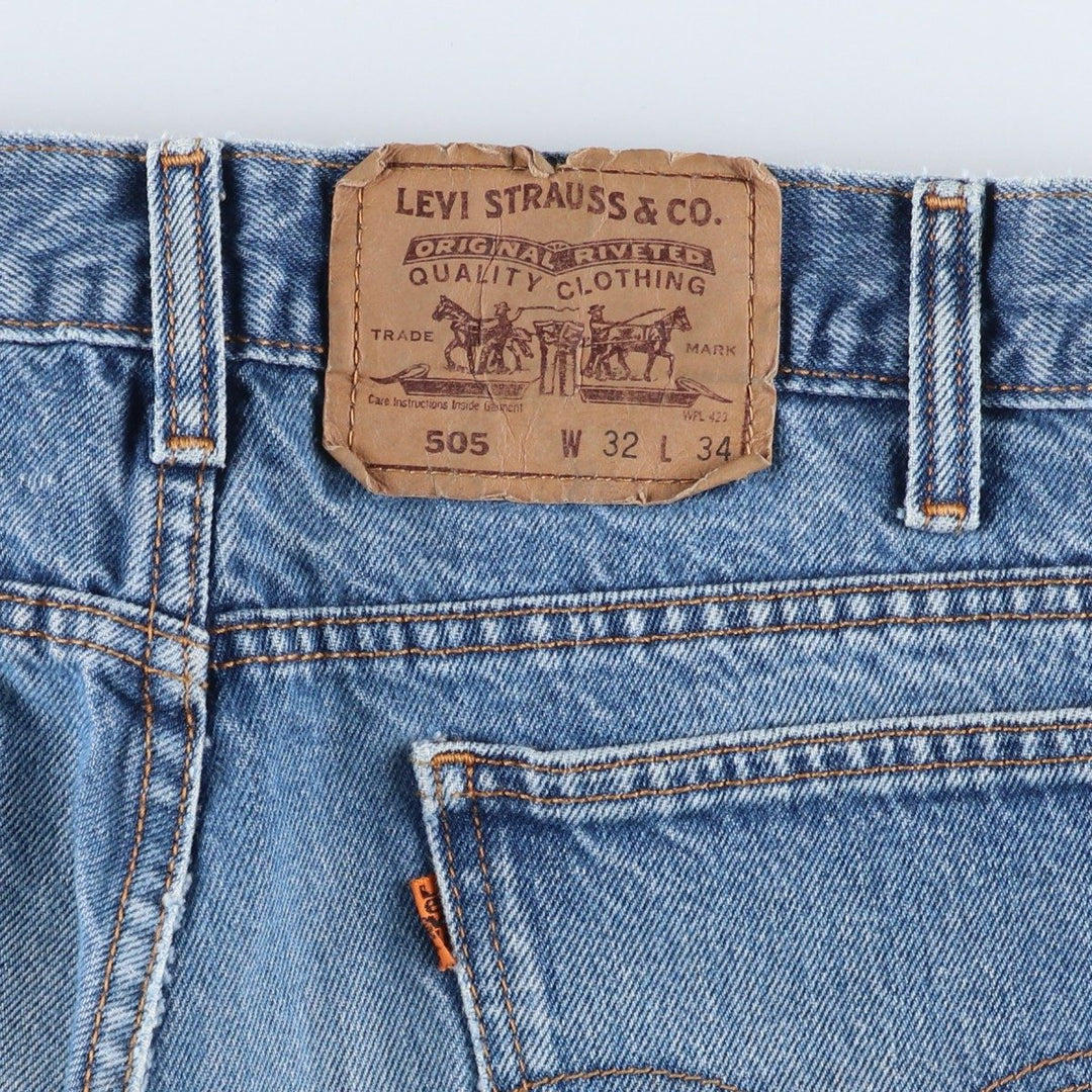 00'S Levi's 505 REGULAR FIT STRAIGHT LEG Orange Tab Tapered Denim Pants Men's W31 cotton blue type Vintage Second Hand