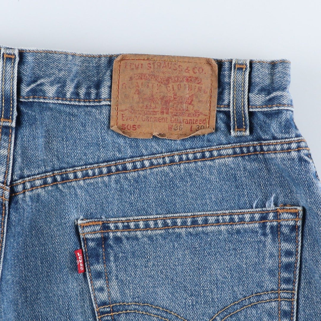00'S Levi's 505 REGULAR FIT STRAIGHT LEG tapered denim pants for men, size w36 cotton blue type Vintage Second Hand