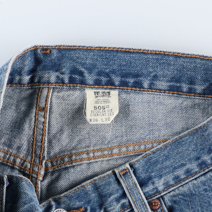 00'S Levi's 505 REGULAR FIT STRAIGHT LEG tapered denim pants for men, size w36 cotton blue type Vintage Second Hand