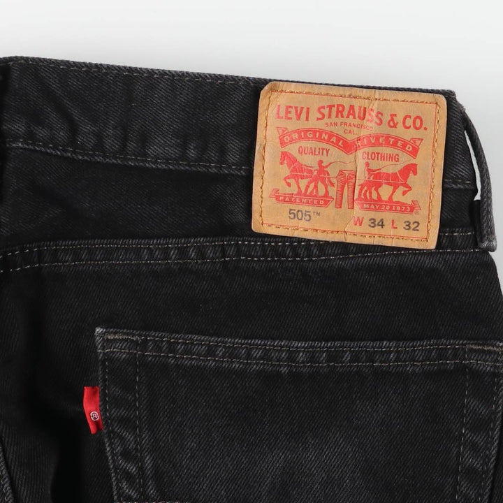 Levi's 505 Black Denim Tapered Denim Pants for Men, W34 equivalent cotton black type Vintage Second Hand