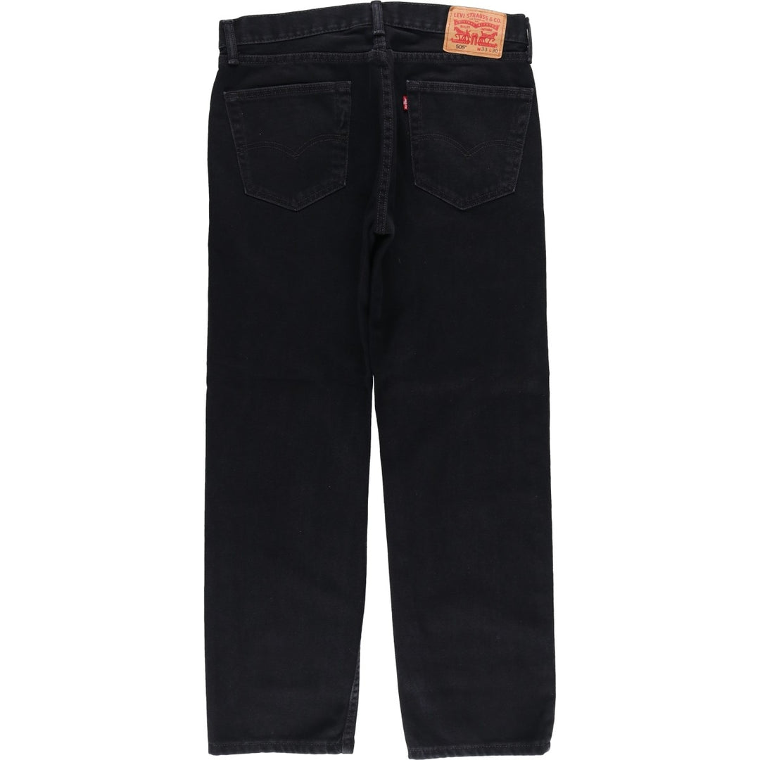 Levi's 505 Black Denim Tapered Denim Pants for Men, W35 equivalent cotton black type Vintage Second Hand