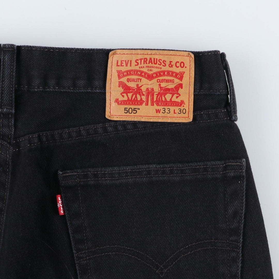 Levi's 505 Black Denim Tapered Denim Pants for Men, W35 equivalent cotton black type Vintage Second Hand