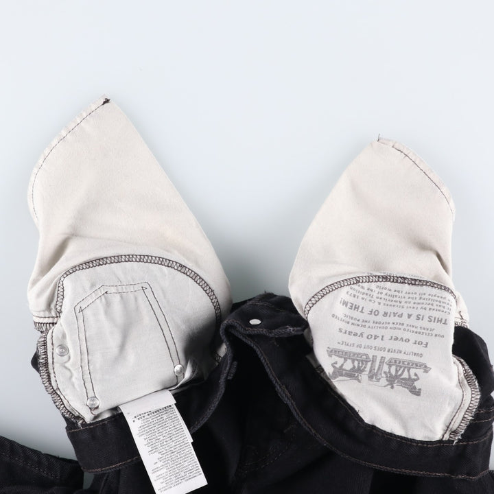 Levi's 505 Black Denim Tapered Denim Pants for Men, W35 equivalent cotton black type Vintage Second Hand