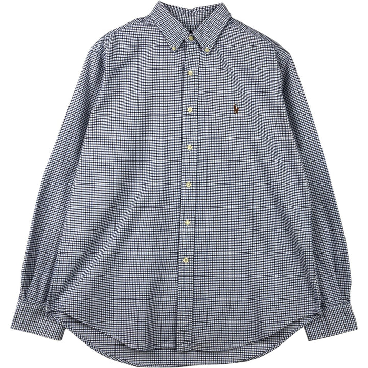 Ralph Lauren Classic Fit Long Sleeve Button Down Check Shirt, Men's Size L cotton white type Vintage Second Hand