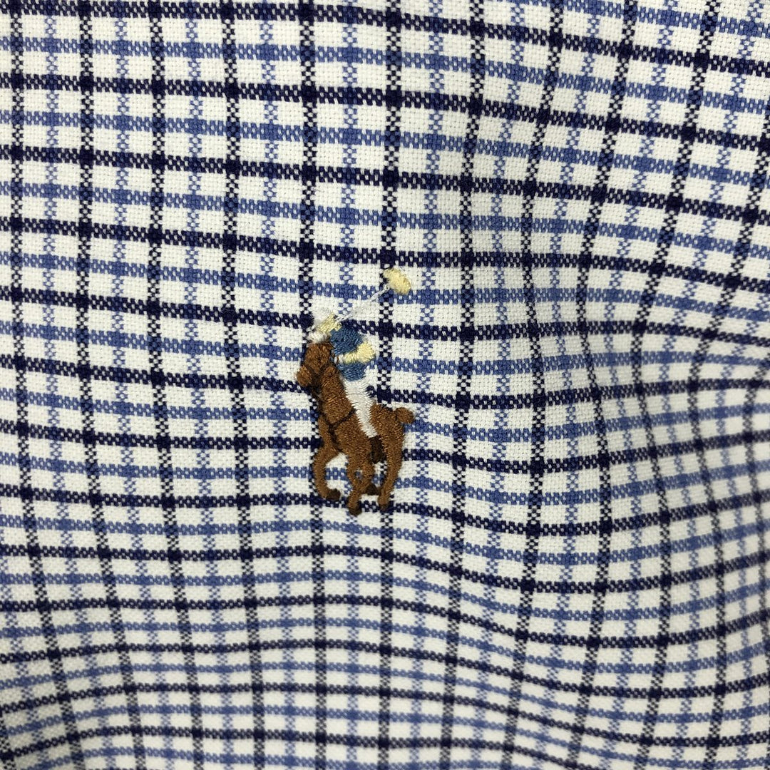 Ralph Lauren Classic Fit Long Sleeve Button Down Check Shirt, Men's Size L cotton white type Vintage Second Hand