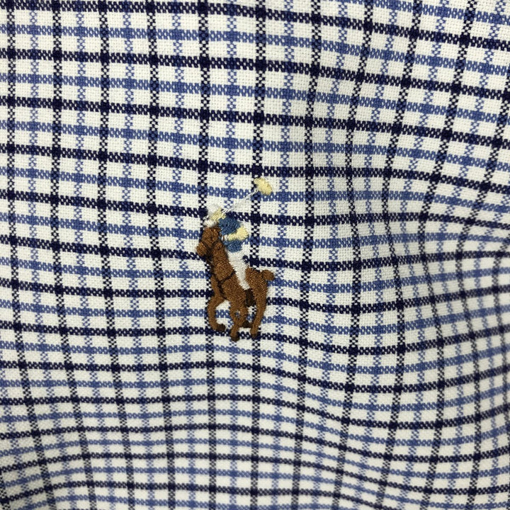 Ralph Lauren Classic Fit Long Sleeve Button Down Check Shirt, Men's Size L cotton white type Vintage Second Hand