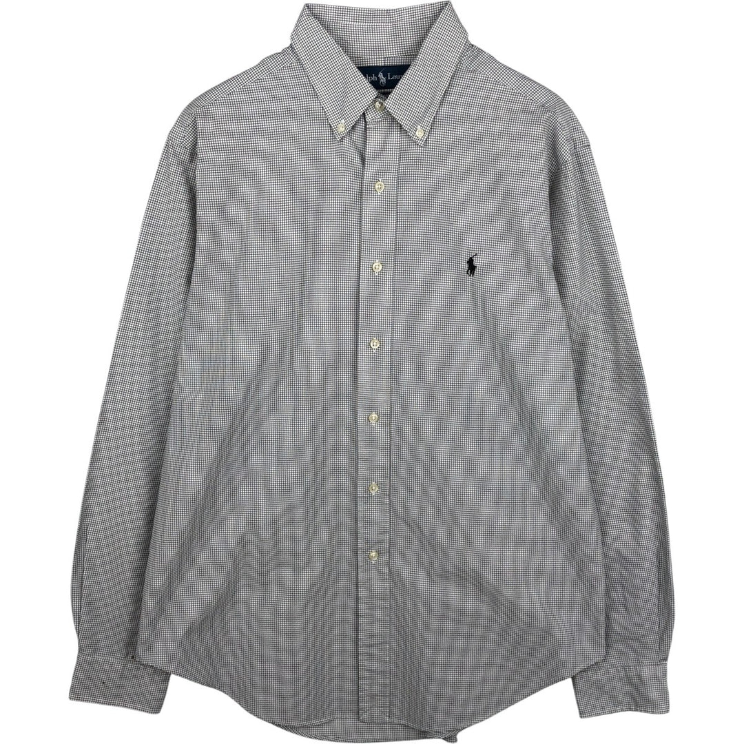 Ralph Lauren Classic Fit Long Sleeve Button Down Check Shirt, Men's Size L cotton white type Vintage Second Hand