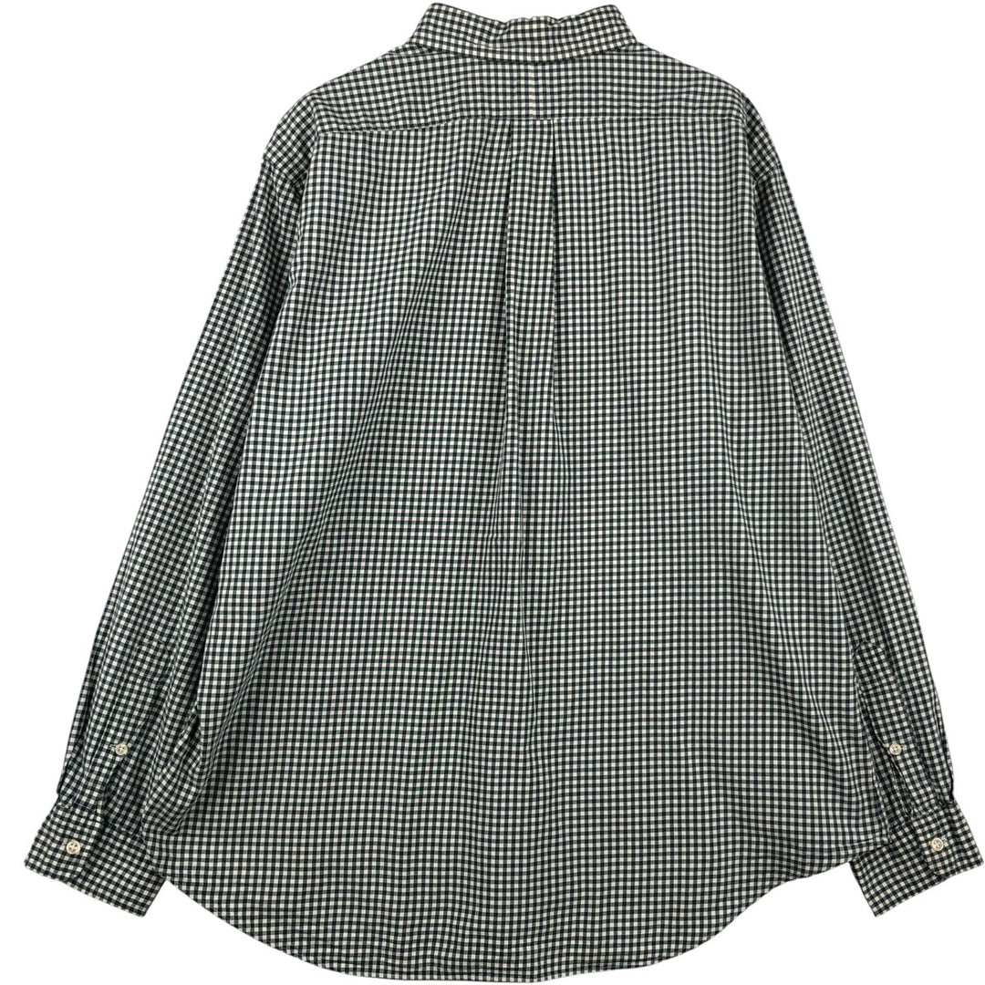 Ralph Lauren Classic Fit Gingham Check Long Sleeve Button-Down Check Shirt, Men's Size XL cotton ivory Vintage Second Hand