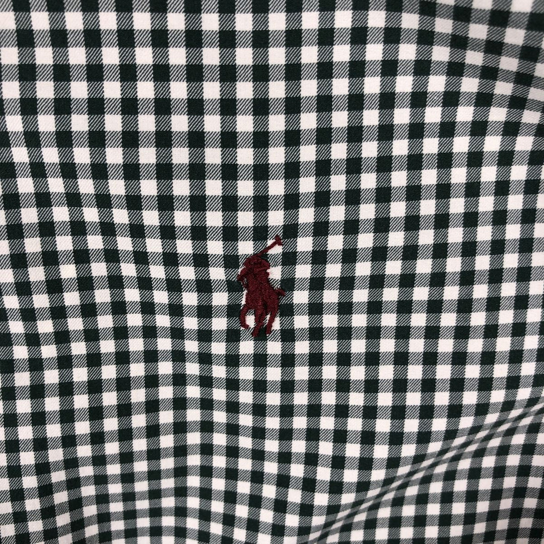 Ralph Lauren Classic Fit Gingham Check Long Sleeve Button-Down Check Shirt, Men's Size XL cotton ivory Vintage Second Hand