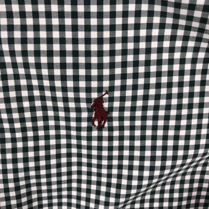 Ralph Lauren Classic Fit Gingham Check Long Sleeve Button-Down Check Shirt, Men's Size XL cotton ivory Vintage Second Hand