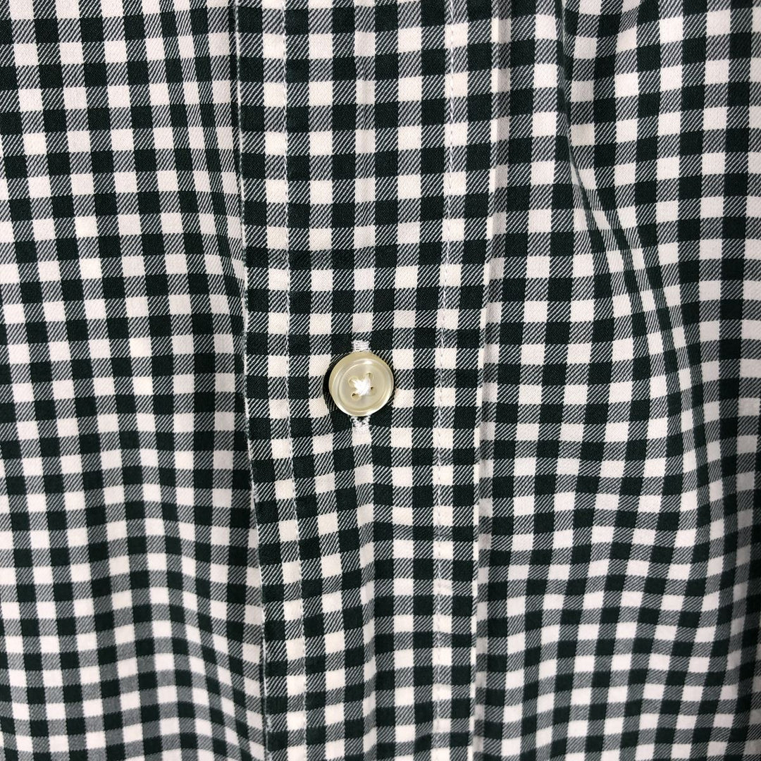 Ralph Lauren Classic Fit Gingham Check Long Sleeve Button-Down Check Shirt, Men's Size XL cotton ivory Vintage Second Hand