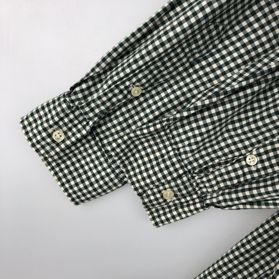 Ralph Lauren Classic Fit Gingham Check Long Sleeve Button-Down Check Shirt, Men's Size XL cotton ivory Vintage Second Hand