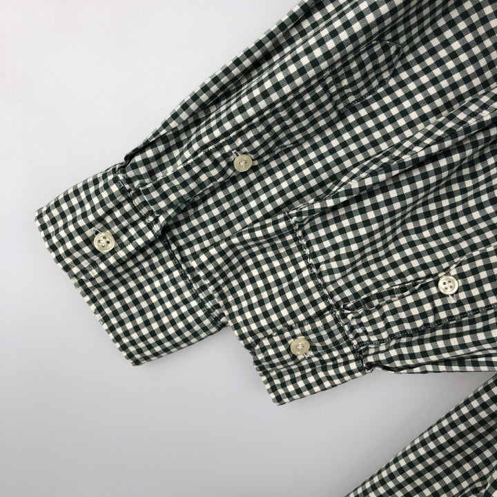 Ralph Lauren Classic Fit Gingham Check Long Sleeve Button-Down Check Shirt, Men's Size XL cotton ivory Vintage Second Hand