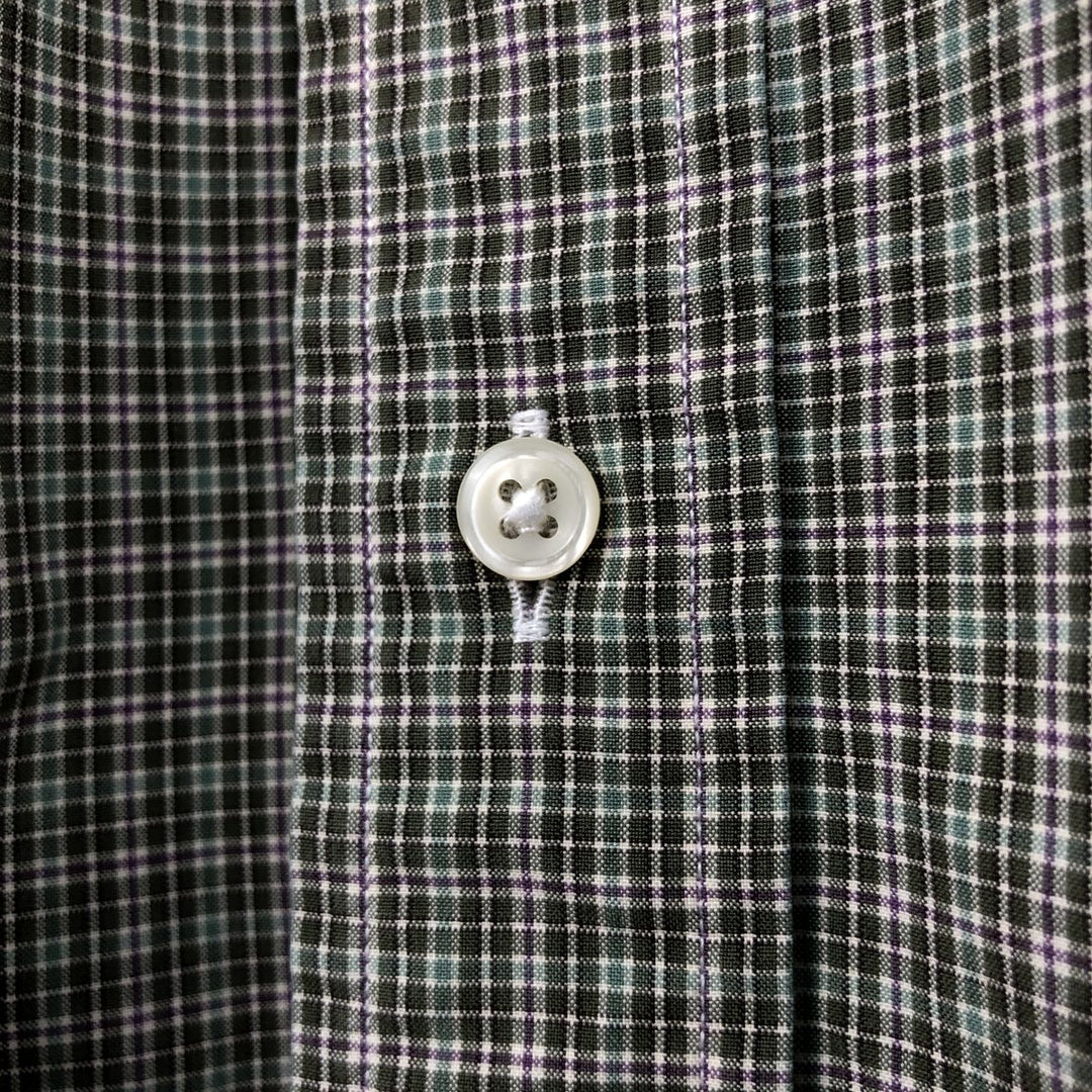 Ralph Lauren Classic Fit Long Sleeve Button Down Check Shirt, Men's Size L cotton Khaki type Vintage Second Hand