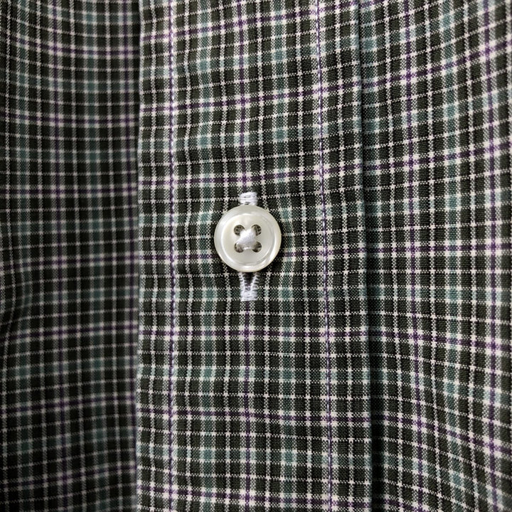 Ralph Lauren Classic Fit Long Sleeve Button Down Check Shirt, Men's Size L cotton Khaki type Vintage Second Hand
