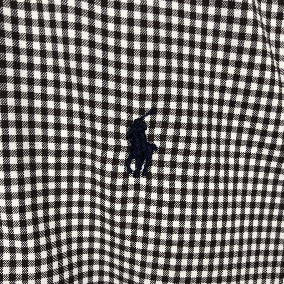 Ralph Lauren Gingham Check Long Sleeve Button-Down Check Shirt, Men's Size L cotton brown type Vintage Second Hand