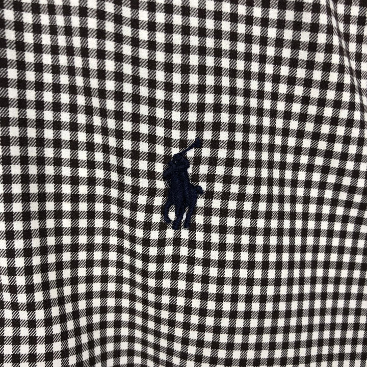 Ralph Lauren Gingham Check Long Sleeve Button-Down Check Shirt, Men's Size L cotton brown type Vintage Second Hand