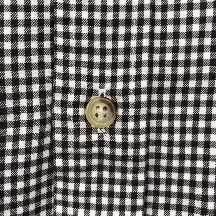 Ralph Lauren Gingham Check Long Sleeve Button-Down Check Shirt, Men's Size L cotton brown type Vintage Second Hand