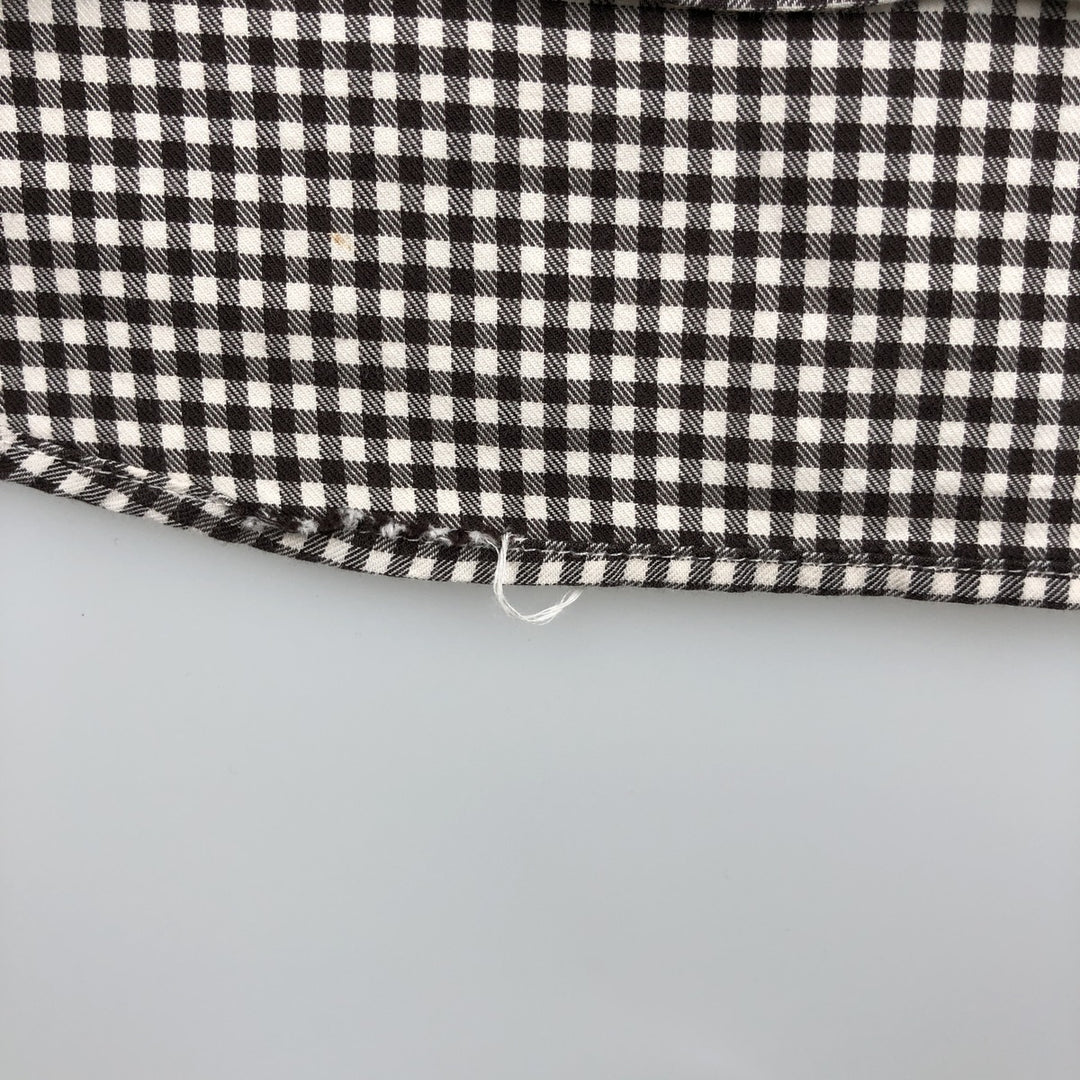 Ralph Lauren Gingham Check Long Sleeve Button-Down Check Shirt, Men's Size L cotton brown type Vintage Second Hand