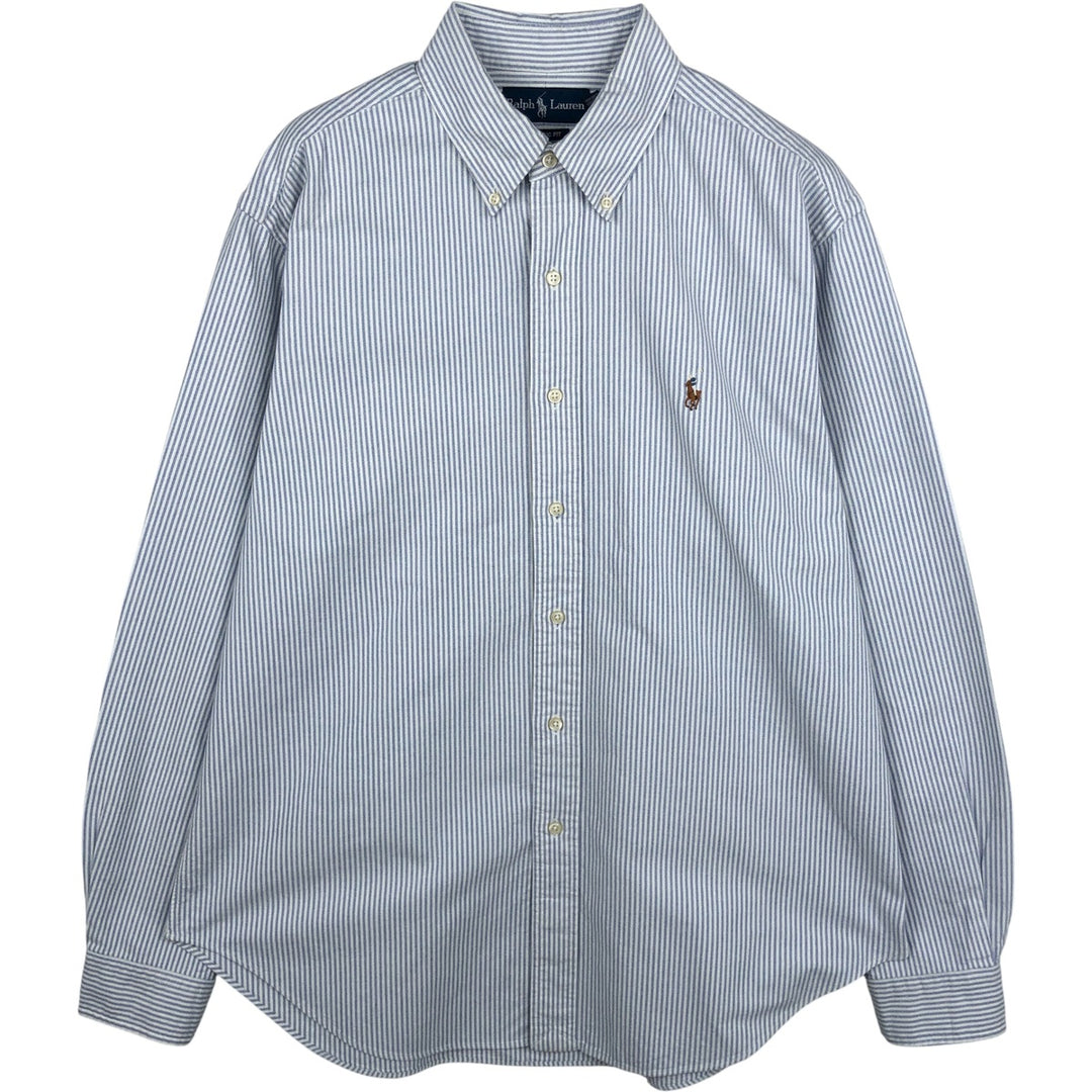 Ralph Lauren Classic Fit Long Sleeve Button Down Striped Shirt, Men's Size L cotton white type Vintage Second Hand