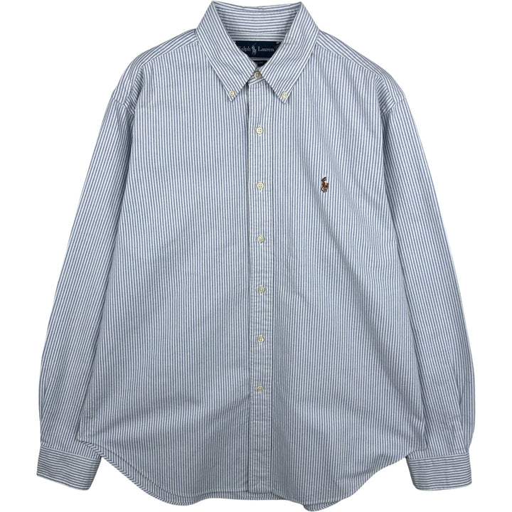 Ralph Lauren Classic Fit Long Sleeve Button Down Striped Shirt, Men's Size L cotton white type Vintage Second Hand