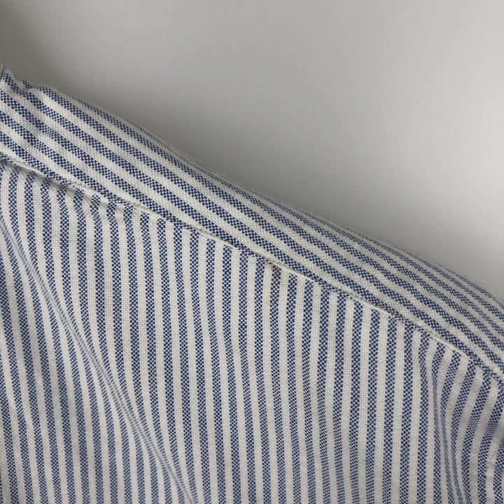 Ralph Lauren Classic Fit Long Sleeve Button Down Striped Shirt, Men's Size L cotton white type Vintage Second Hand