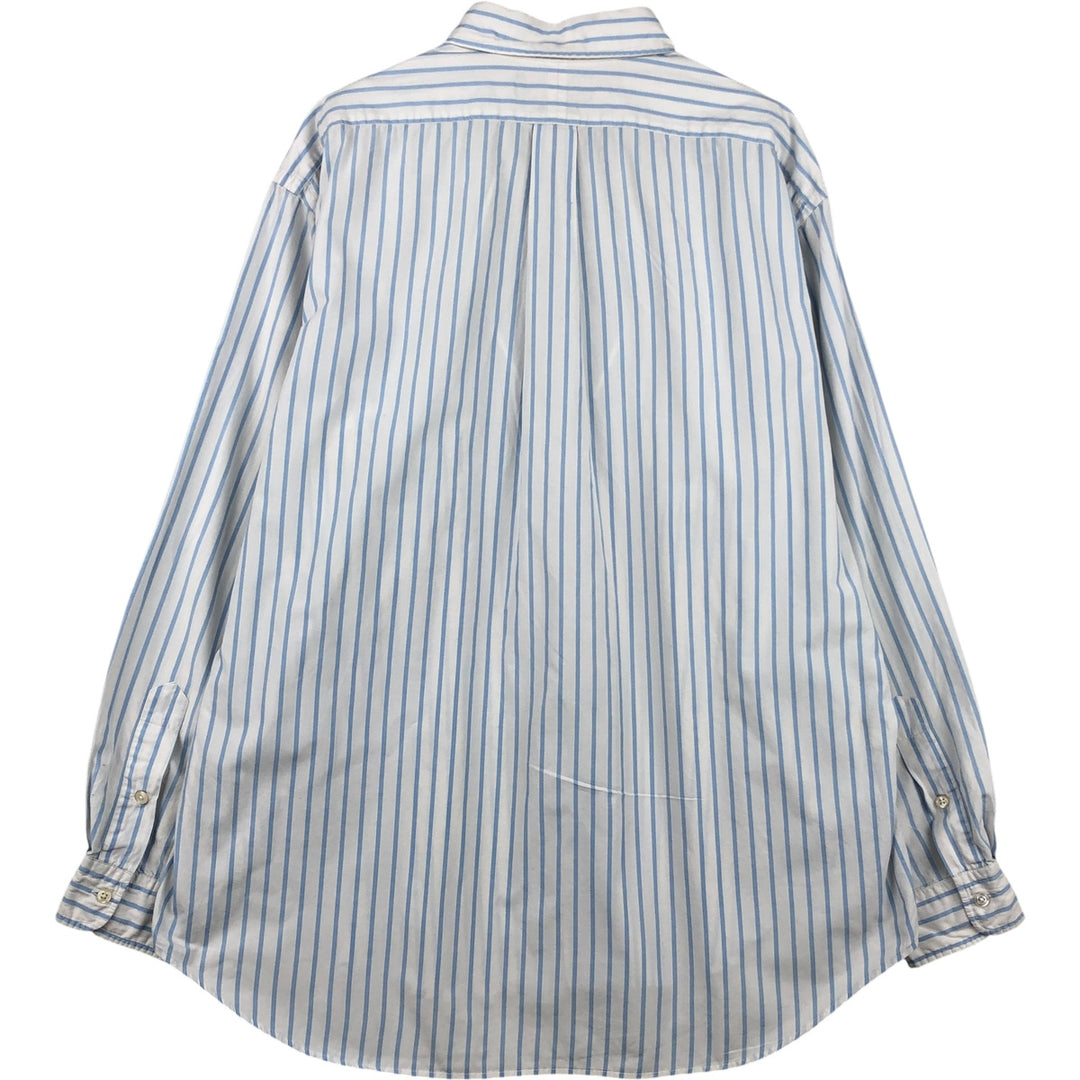 Ralph Lauren BLAIRE long sleeve button down striped shirt, men's XL size cotton white type Vintage Second Hand