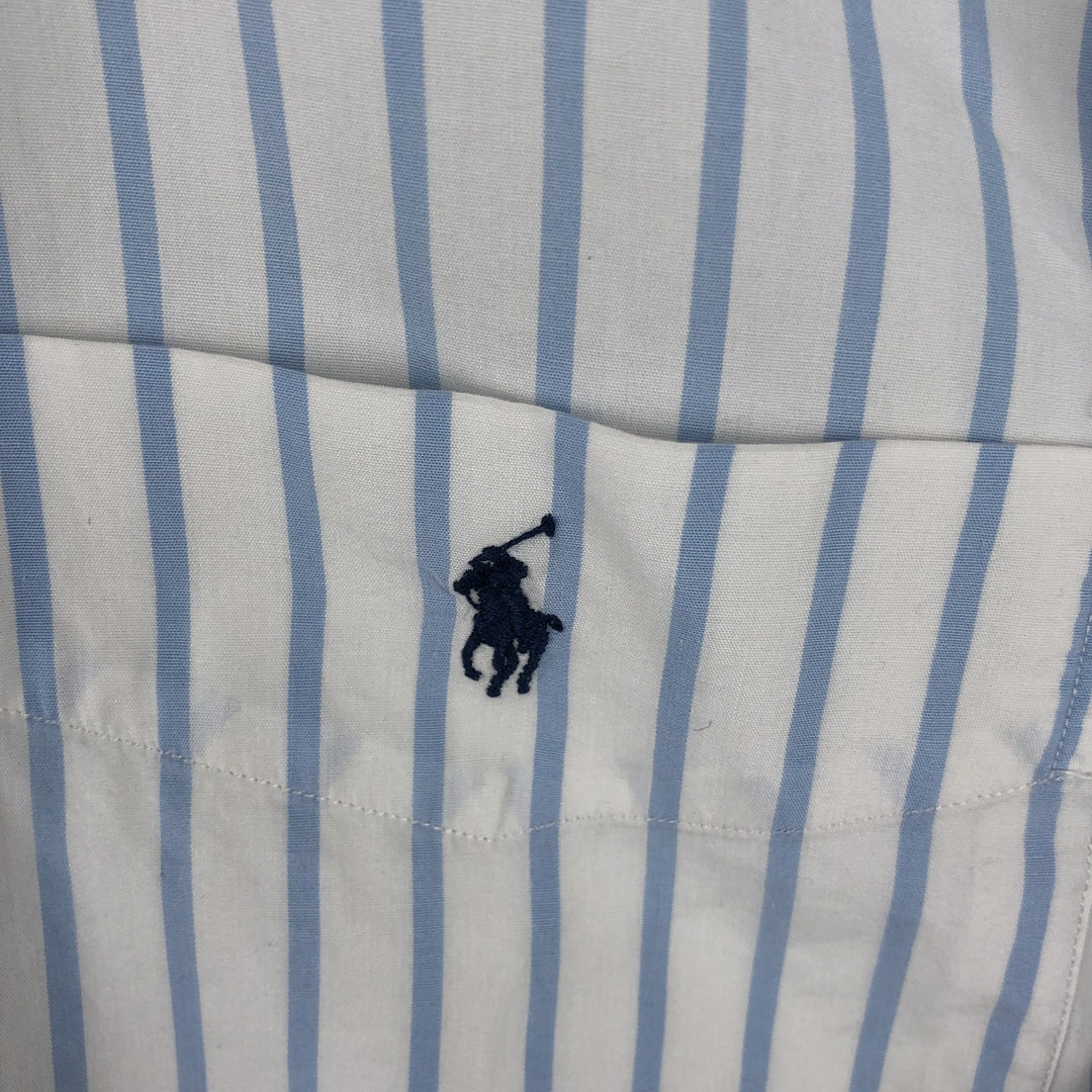Ralph Lauren BLAIRE long sleeve button down striped shirt, men's XL size cotton white type Vintage Second Hand
