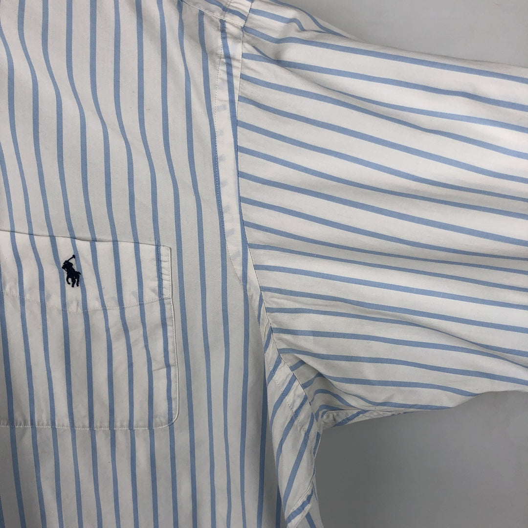 Ralph Lauren BLAIRE long sleeve button down striped shirt, men's XL size cotton white type Vintage Second Hand