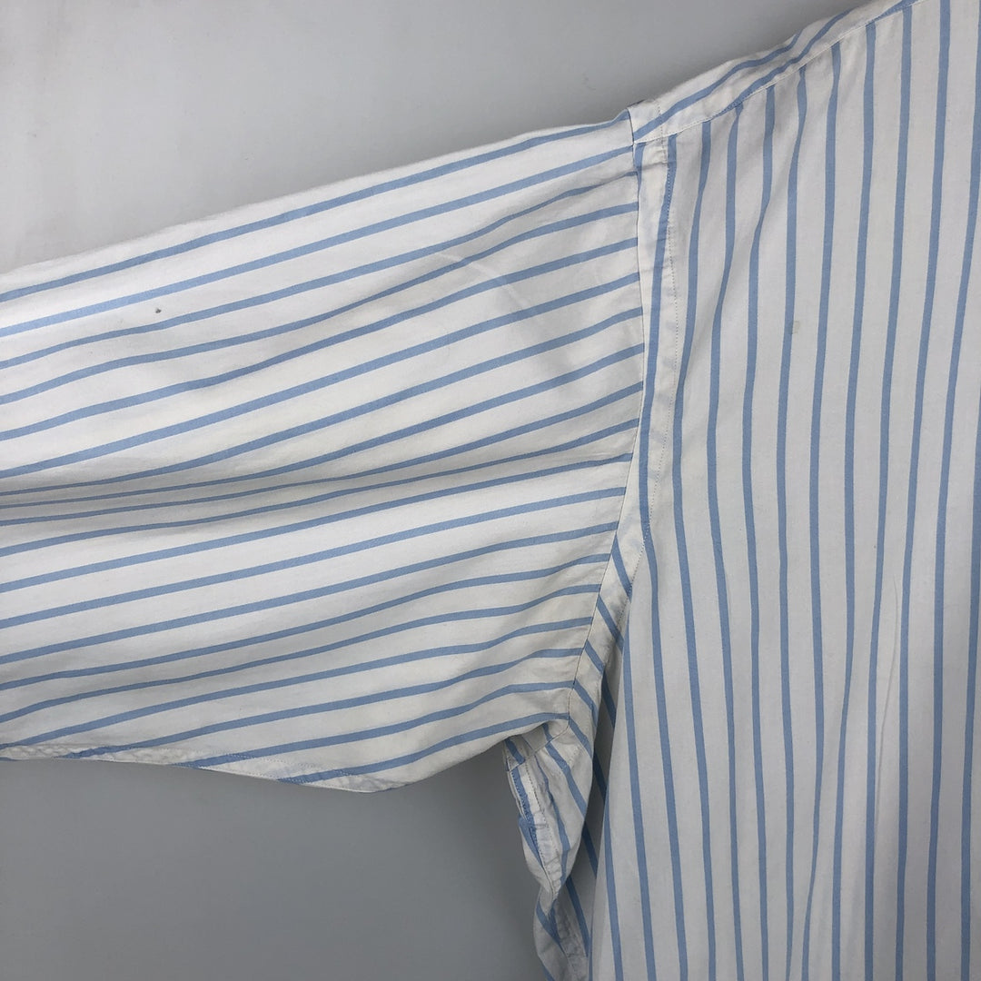 Ralph Lauren BLAIRE long sleeve button down striped shirt, men's XL size cotton white type Vintage Second Hand