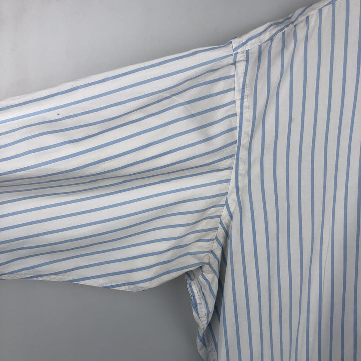 Ralph Lauren BLAIRE long sleeve button down striped shirt, men's XL size cotton white type Vintage Second Hand