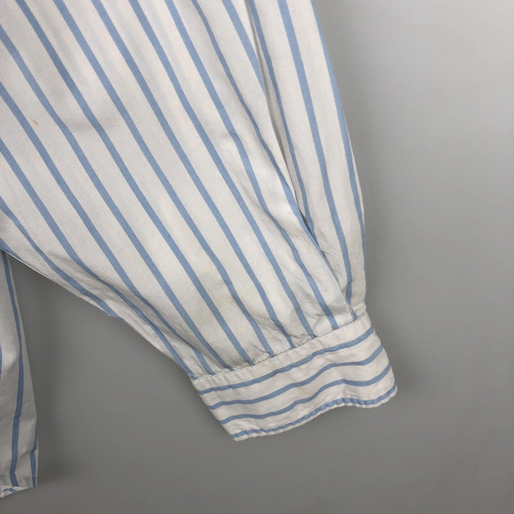 Ralph Lauren BLAIRE long sleeve button down striped shirt, men's XL size cotton white type Vintage Second Hand