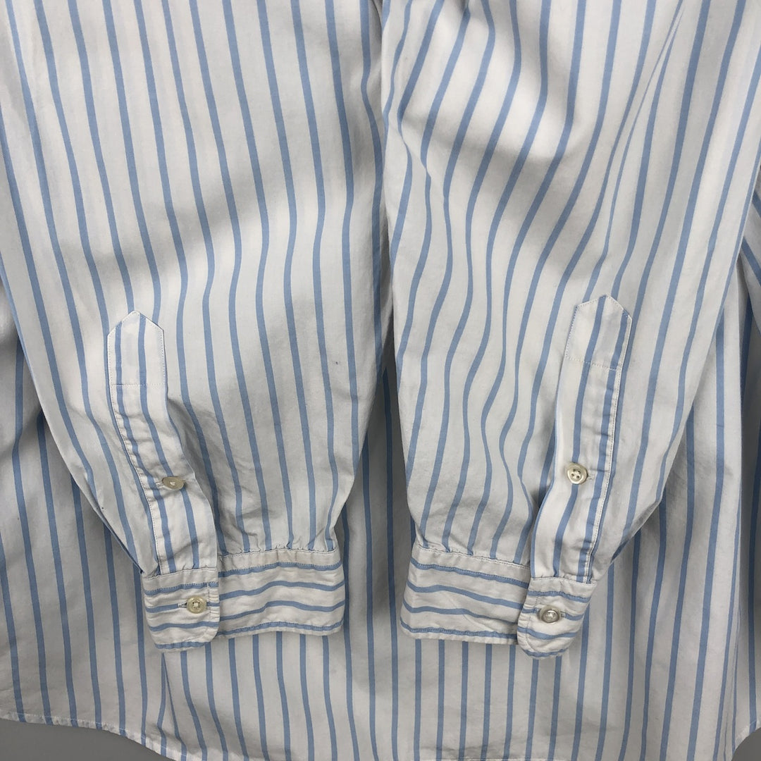 Ralph Lauren BLAIRE long sleeve button down striped shirt, men's XL size cotton white type Vintage Second Hand