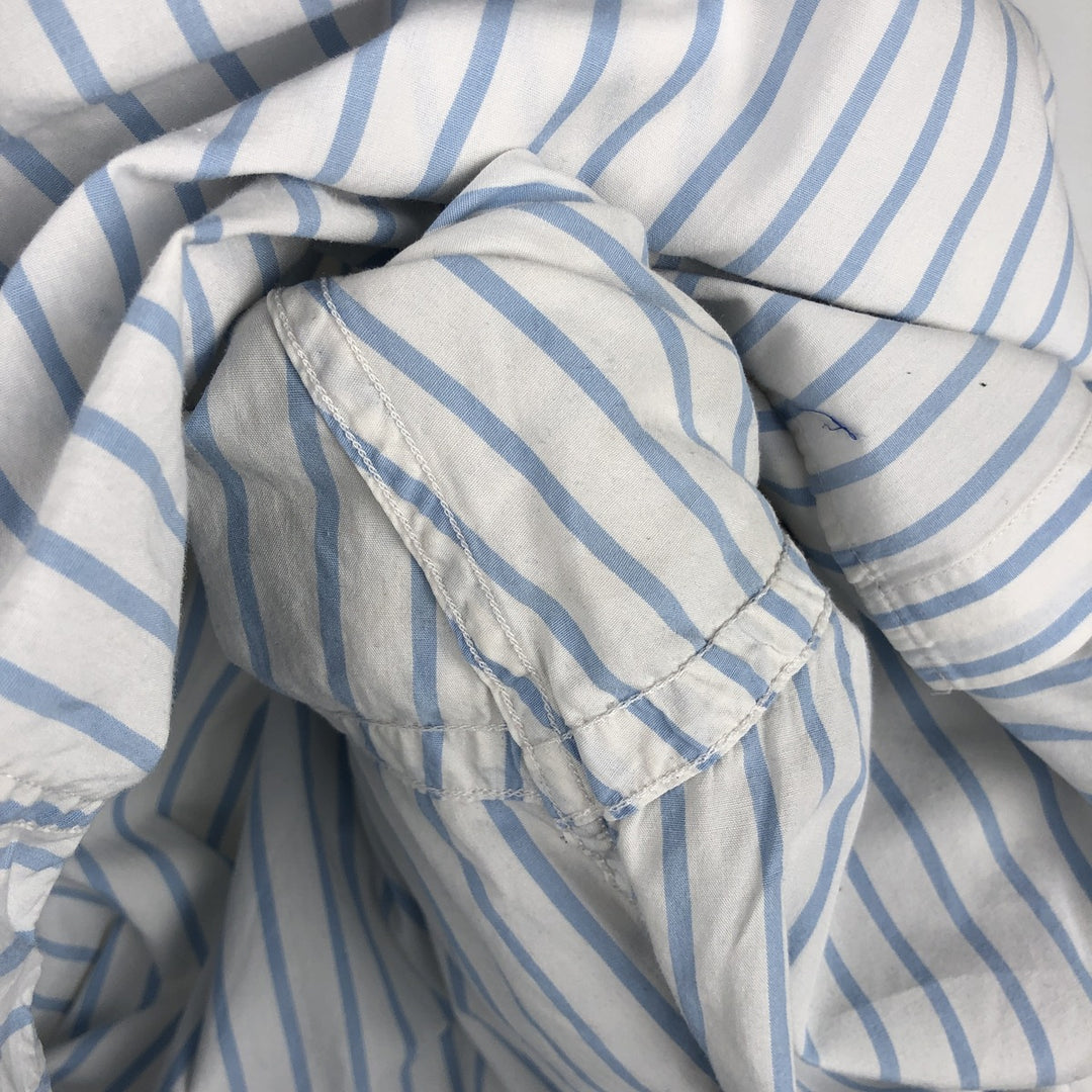 Ralph Lauren BLAIRE long sleeve button down striped shirt, men's XL size cotton white type Vintage Second Hand