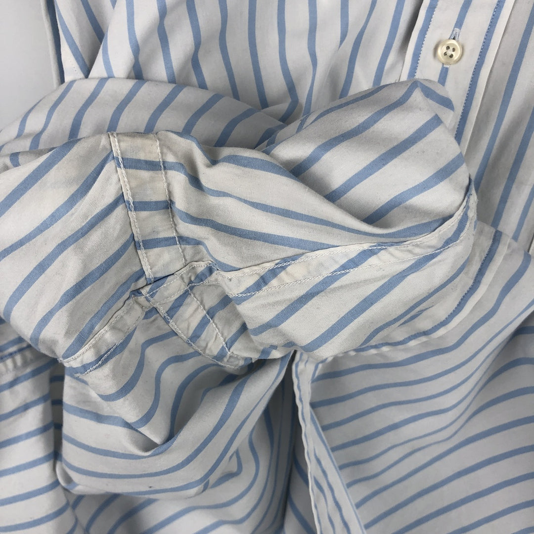 Ralph Lauren BLAIRE long sleeve button down striped shirt, men's XL size cotton white type Vintage Second Hand